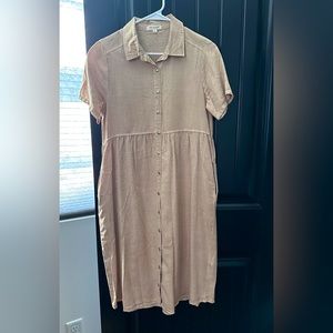 Collared Button-down Midi Dress